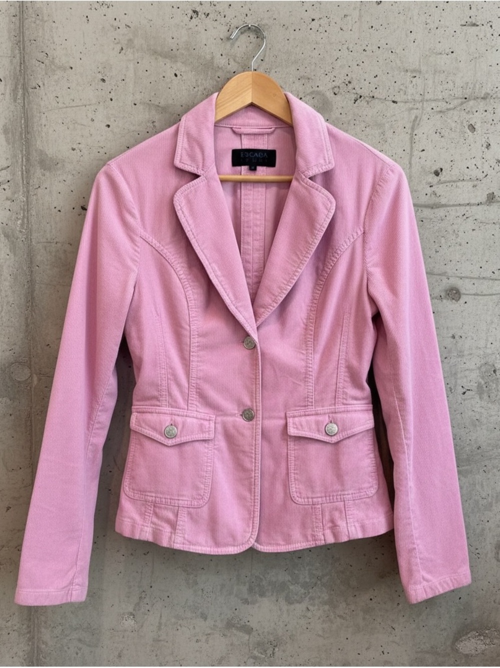 Escada Y2K Vintage Pink Tailored Corduroy Blazer Size 36 (US 4/6)